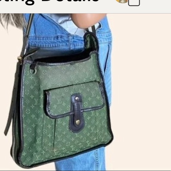 Louis Vuitton Handbags - Louis Vuitton Green Monogram Canvas Shoulder Crossbody Bag with Front Pocket
